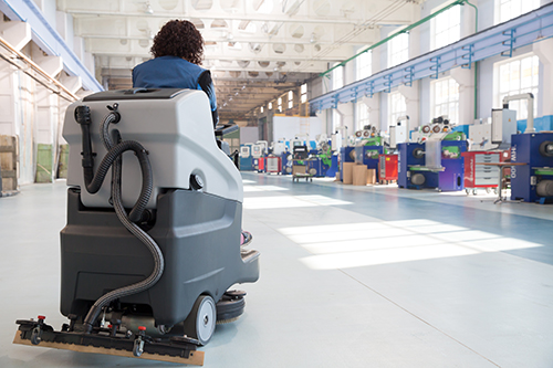 Professional Cleaning Factory Floor with Washing Vacuum Cleaner Professional Cleaning Factory Floor with Washing Vacuum Cleaner